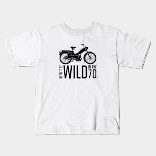 Born to be Wild in the 70's Black Moped Kids T-Shirt